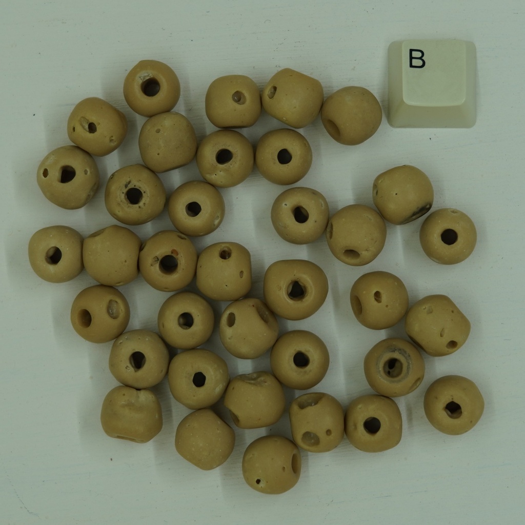 Perle ronde en coquillage beige 11mm