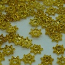 perles d'espacement embouts ronds en forme de fleur dorée