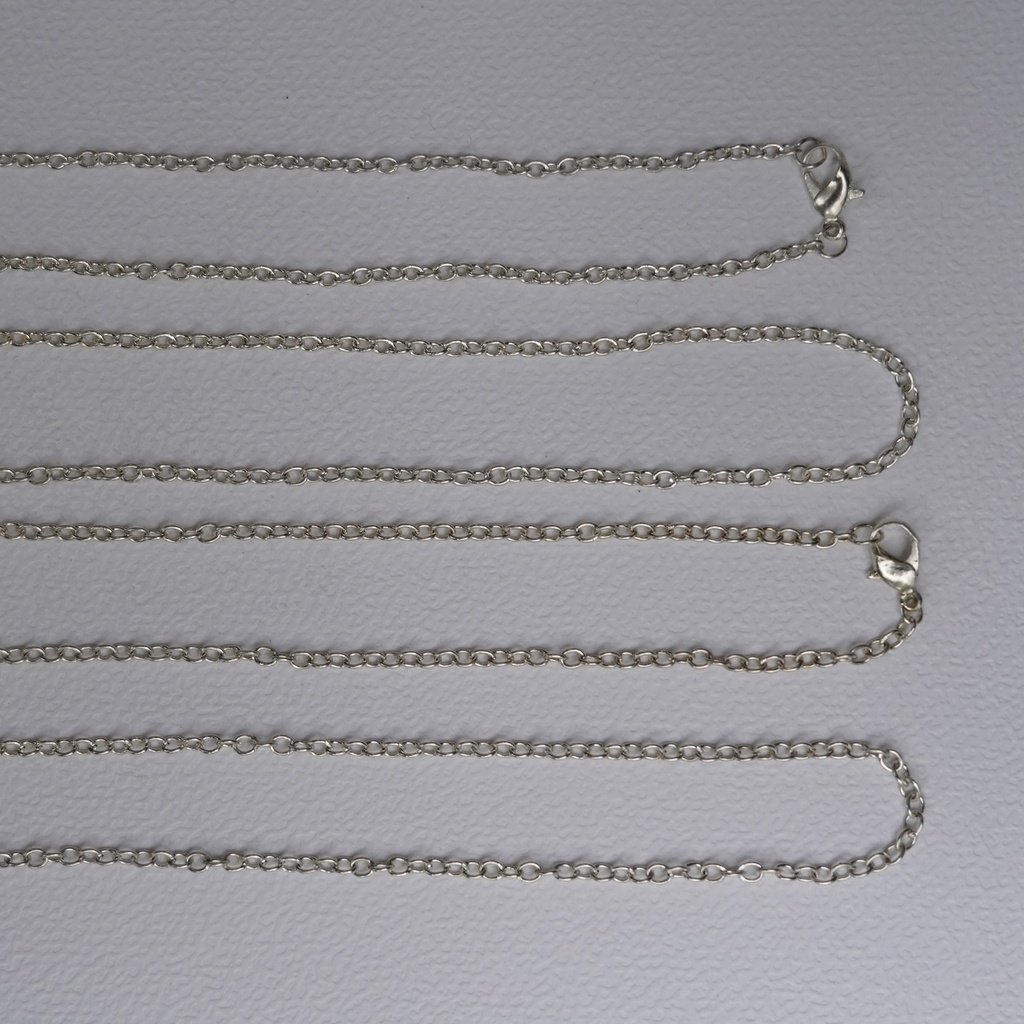 Chaînes de Collier 43cm argentée avec Fermoir Mousqueton