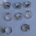Bague réglable plateau rond fond plat 14 mm Argentée