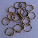 Bague réglable plateau rond fond plat 10 mm Dorée
