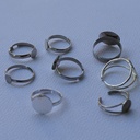 Bague réglable plateau rond fond plat Argentée
