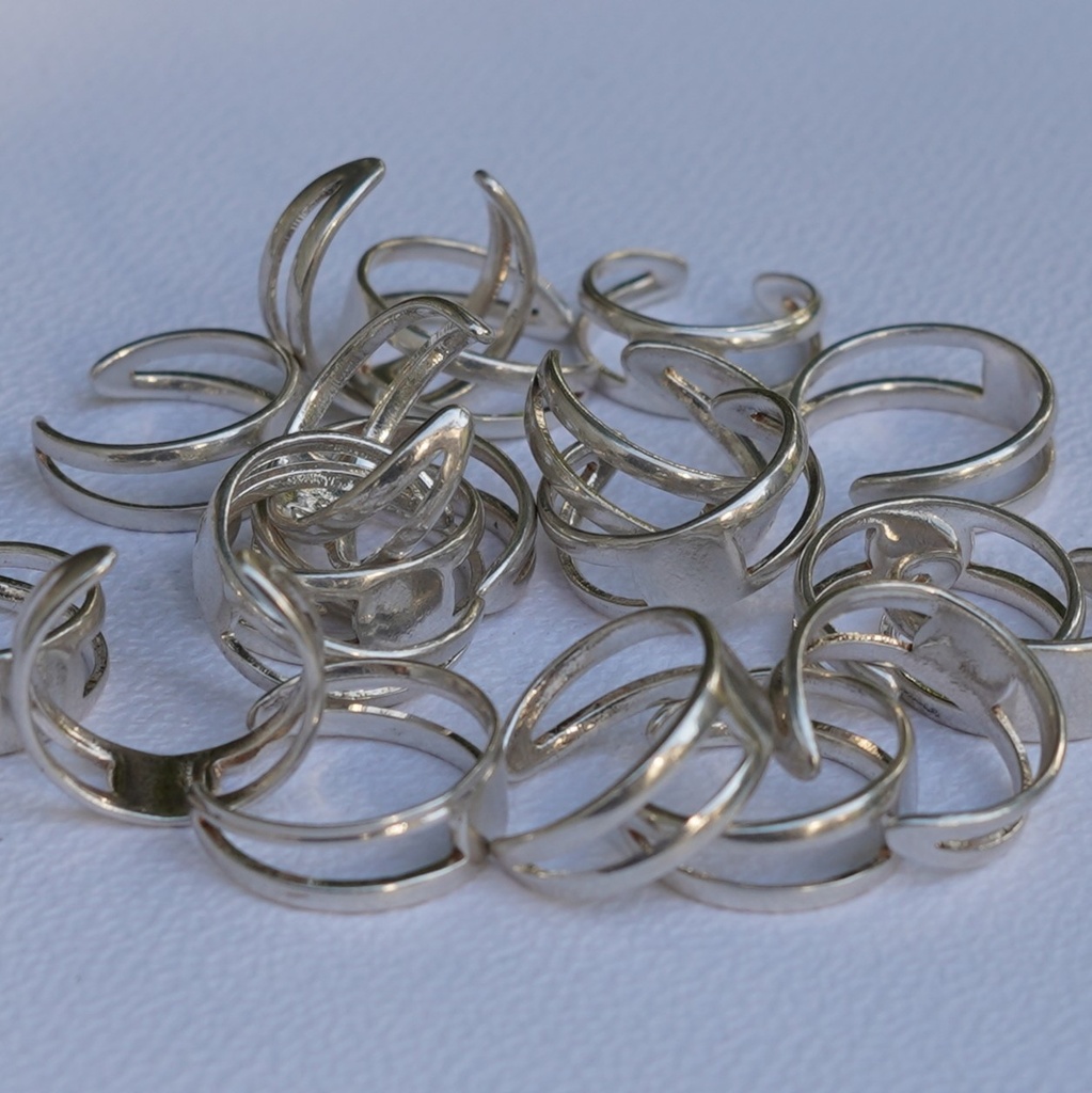 Bague réglable support plat Argentée