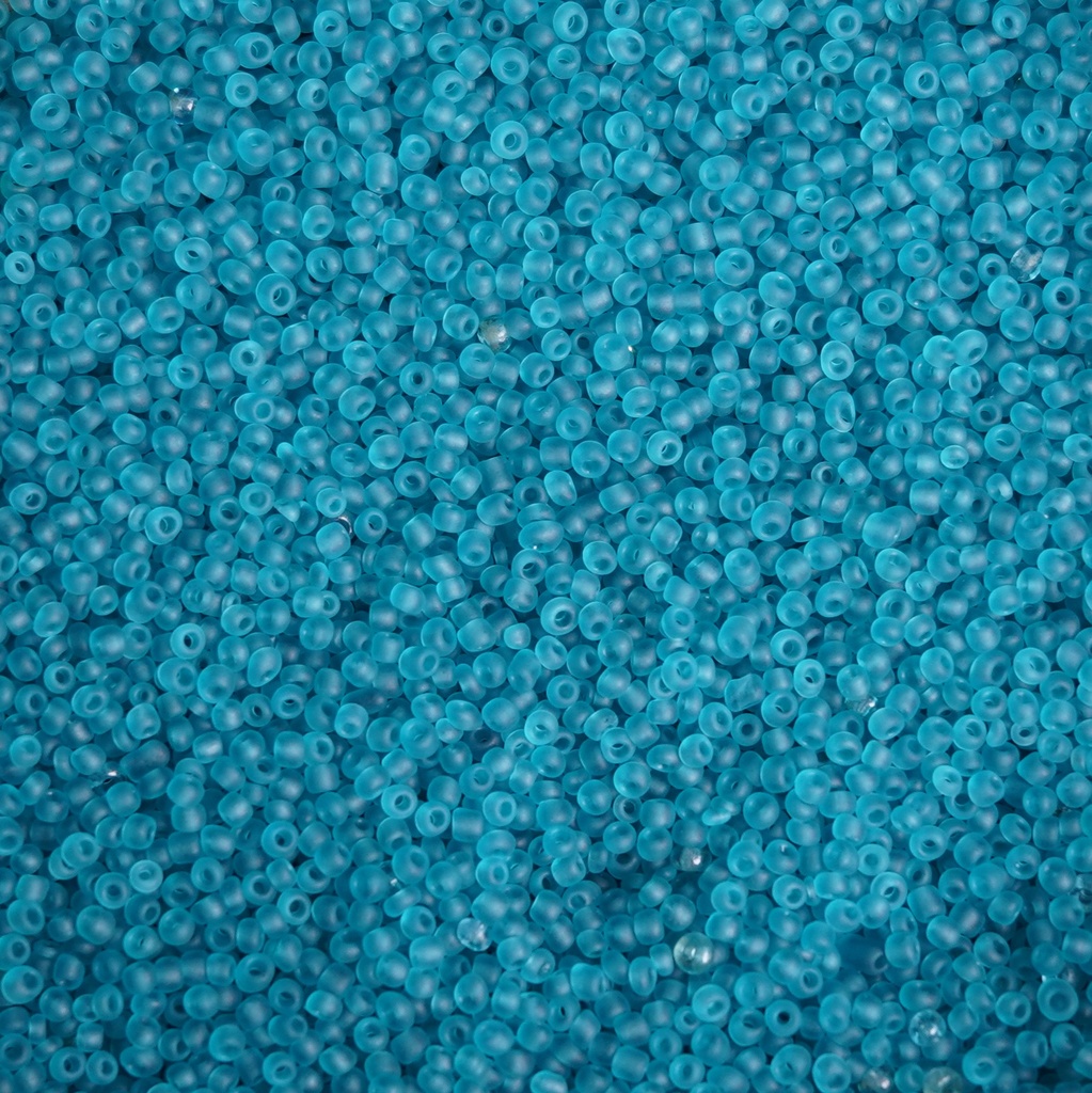 Perles de rocaille bleu turquoise translucide 11/0