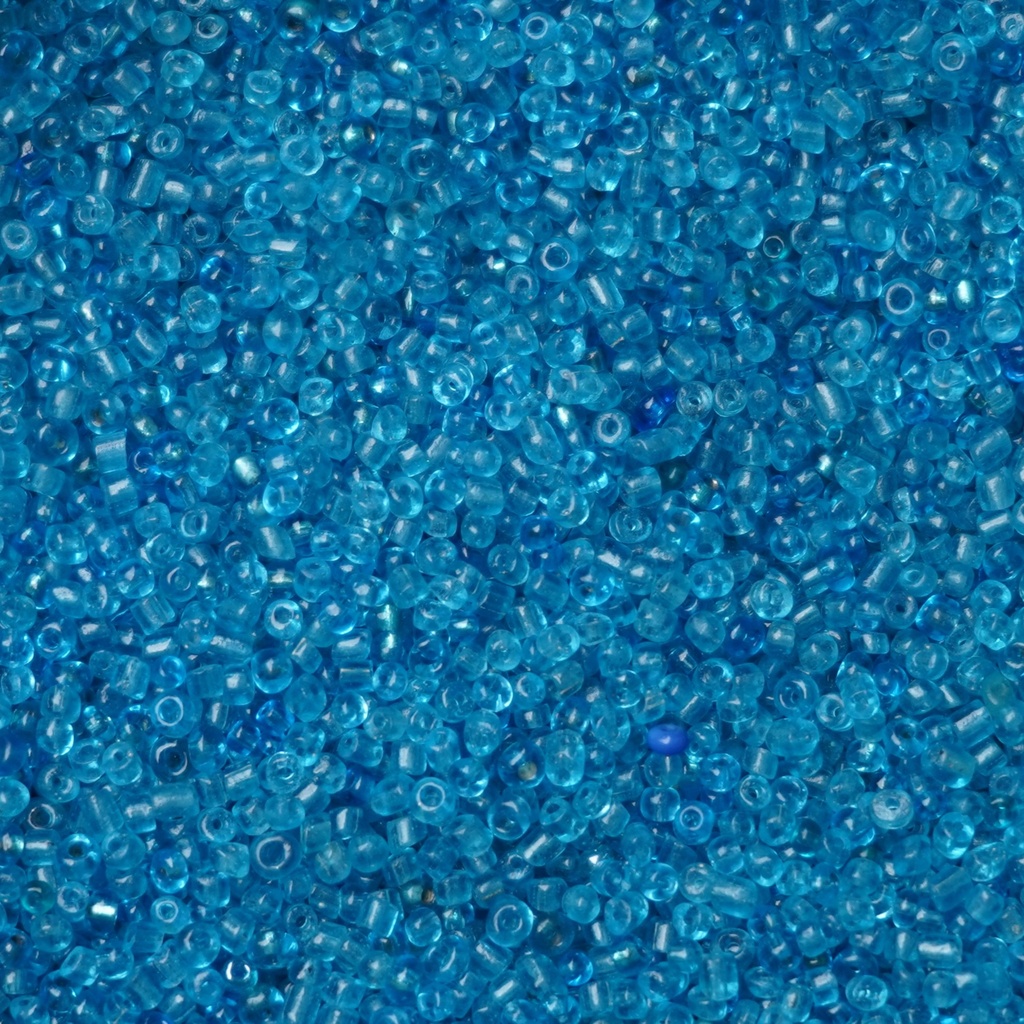 Perles de rocaille bleu ciel translucide 11/0