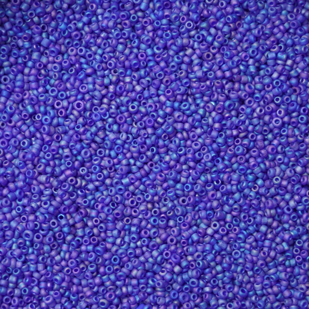 Perles de rocaille bleu et violet mat 11/0