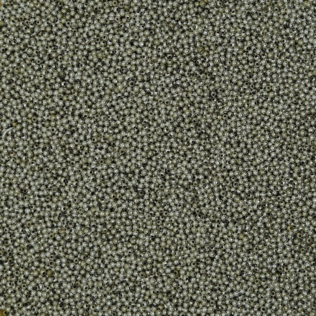 Perle intercalaire ronde 2 mm argentée