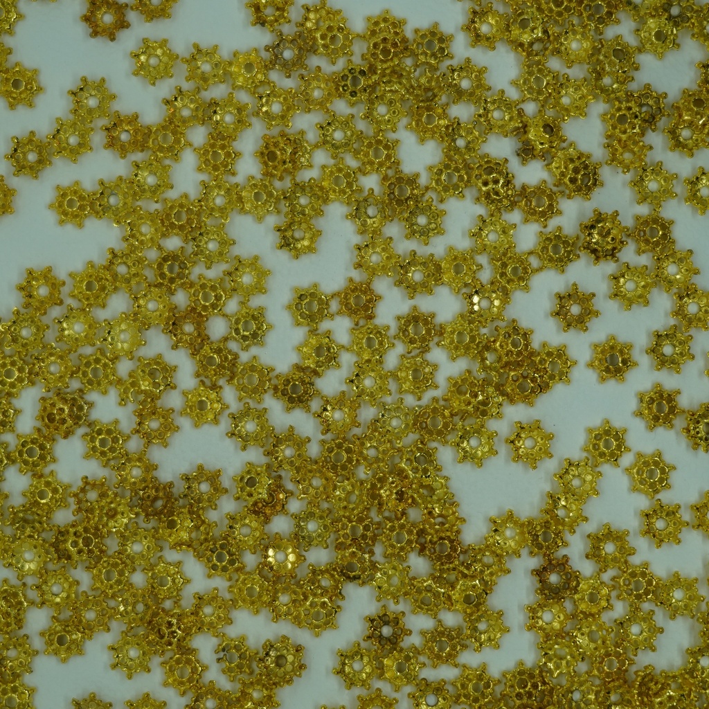 perles d'espacement embouts ronds en forme de fleur dorée