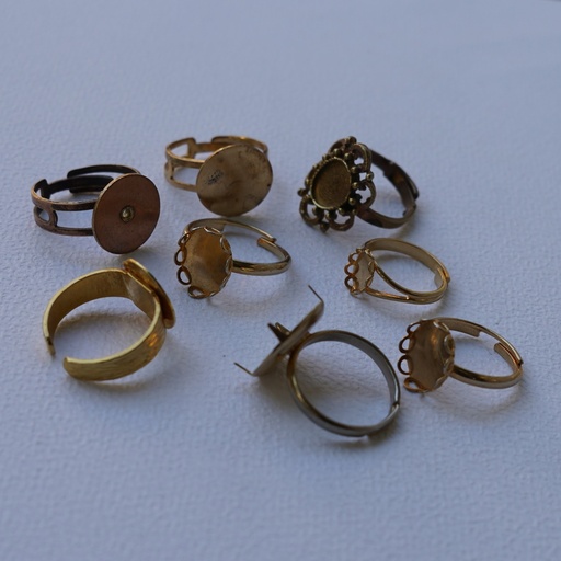 [App-00028] Bague réglable pour cabochon Dorée