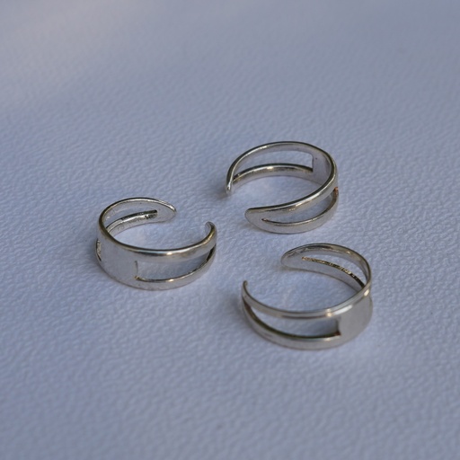 [App-00029] Bague réglable support plat Argentée