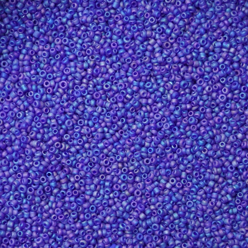 [Per-00009] Perles de rocaille bleu et violet mat 11/0