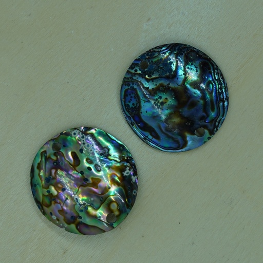 [Nat-00018] Disque en coquillage d'ormeau 2 trous